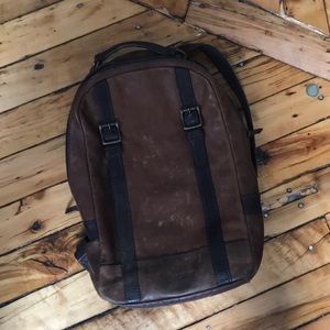 Fossil leather backpack